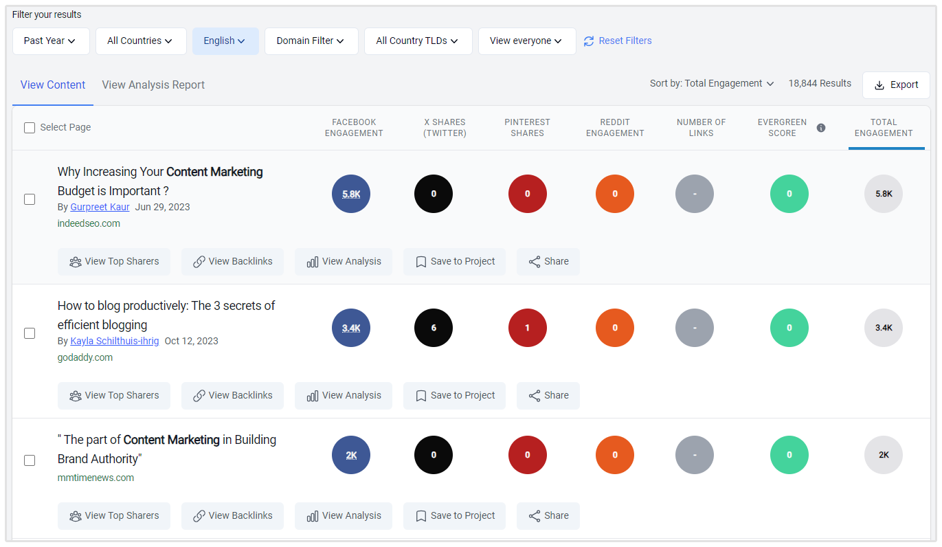 Buzzsumo Content Marketing Voorbeeld